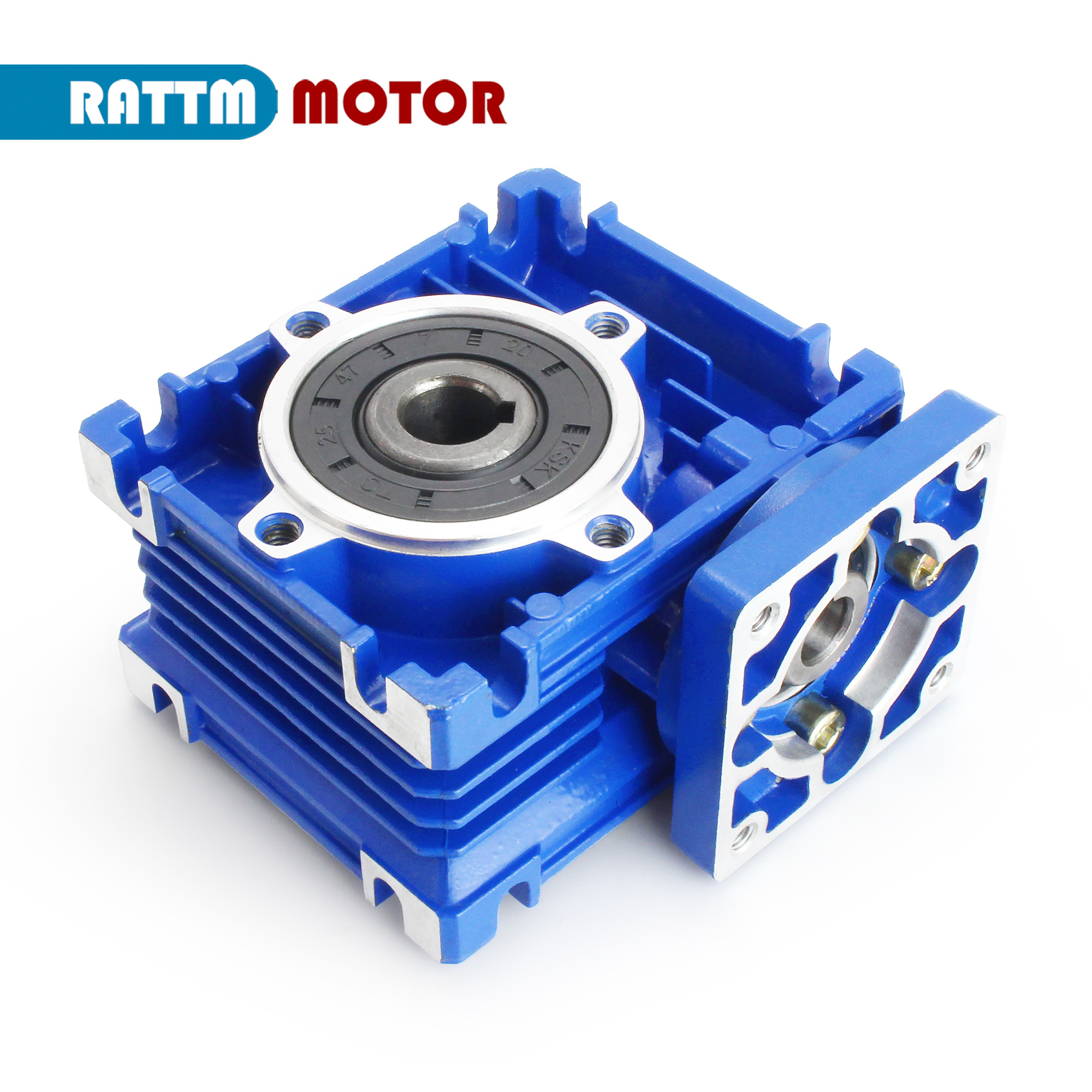 NMRV030 Reducer Worm Gear High Torque Gearbox Reducer Ratio 10:1 20:1 25:1 30:1 40:1 50:1 60:1 80:1 for NEMA23 Step/Servo Motor