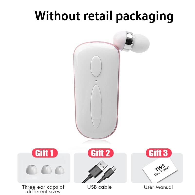 Mini-bluetooth-headset, tragbar, anruferinnerung durch vibration, trageclip, kopfhörer für smartphones,  f910 f920er- pack: Rosa b