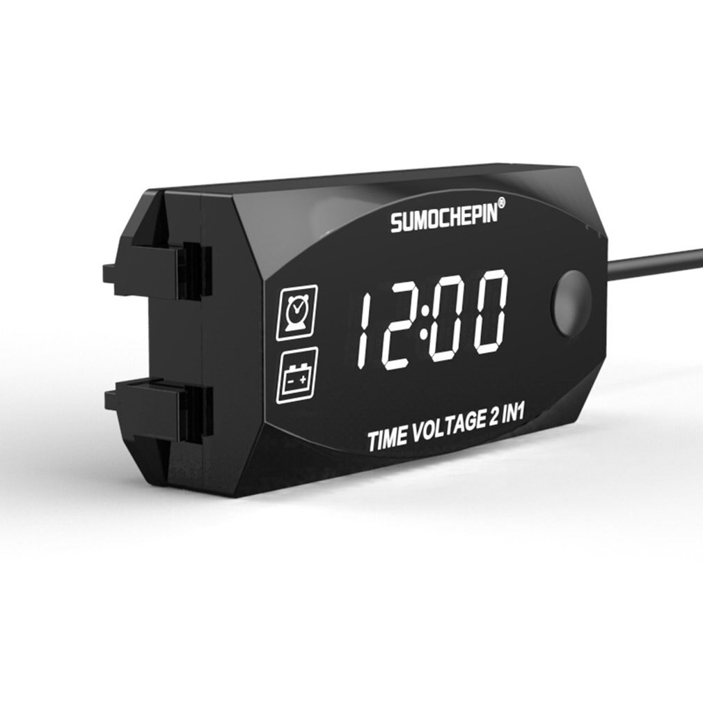 Digital Voltmeter Kalibrieren Lesen LED-anzeige Spannung Meter Spannung Tafel Meter Elektromobil Motorrad Auto: Weiß hell