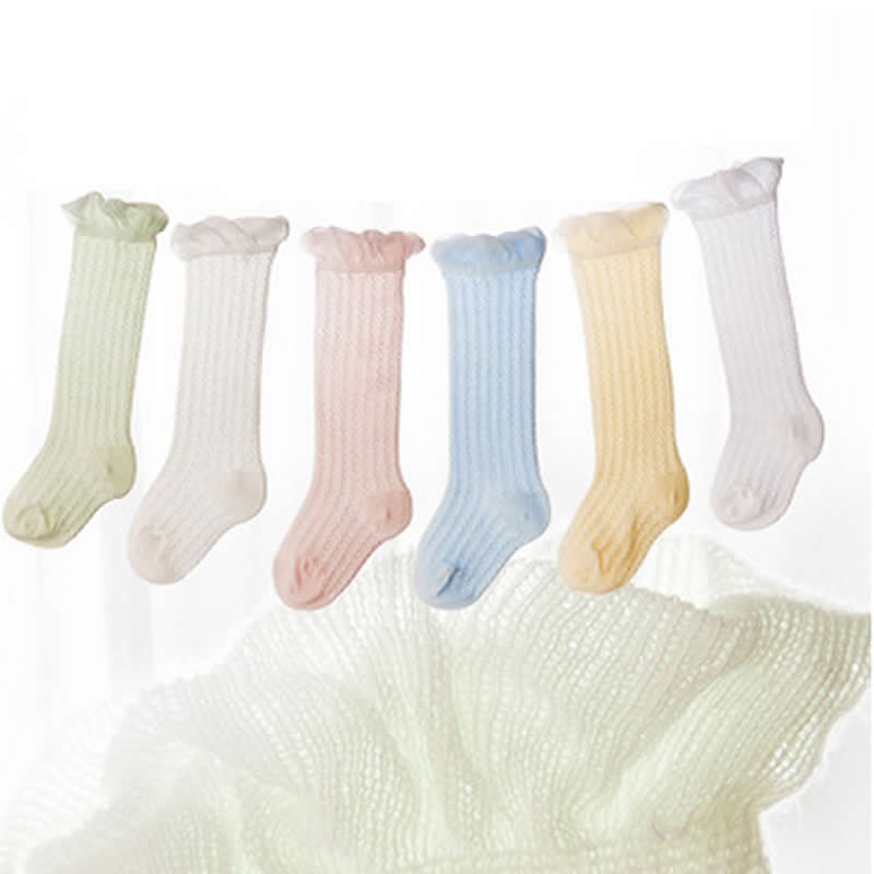 Chaussettes bébé été respirant maille genou haut garçon fille Chaussette mignon bébé coton Tube chaussettes Chaussette Enfants Infantil