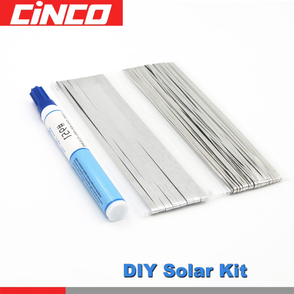 DIY Solar Kit 66ft Tabben TabWire + 6ft PV Lint Bus draad + 1 pc 951 Solderen Rosin Flux Pen solderen Zonnepaneel kester