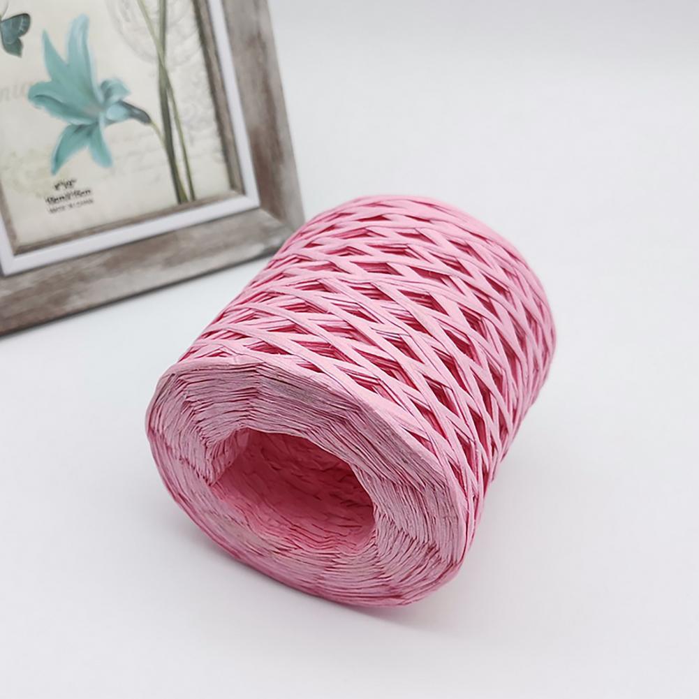 200m/Roll Hand-knitted Lafite Raffia Yarn Straw Paper Yarn Baking Packaging Belt Rope Crocheting Hat Bags 12 Colors