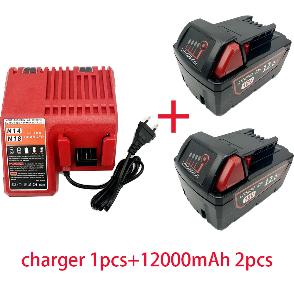 For Milwaukee M18 18V 12000mAh 18650 Lithium Replacement Battery For Milwaukee 48-11-1860 48-11-1850 48-11-1840 Tool Battery