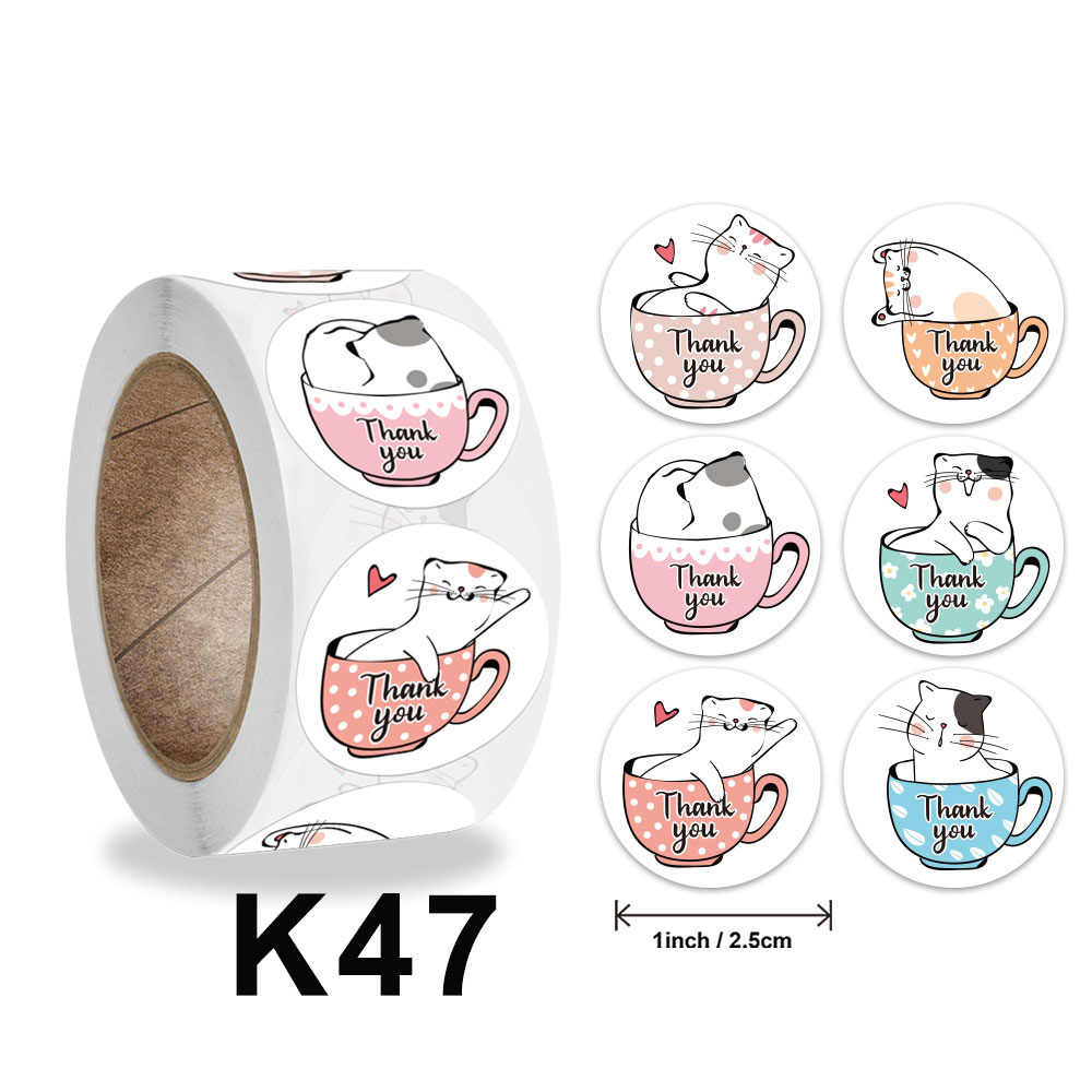 500pcs Order Sealing Sticker Labels With Thank You Love For Hand Make Business Take Out Food Xmas Year Decoration