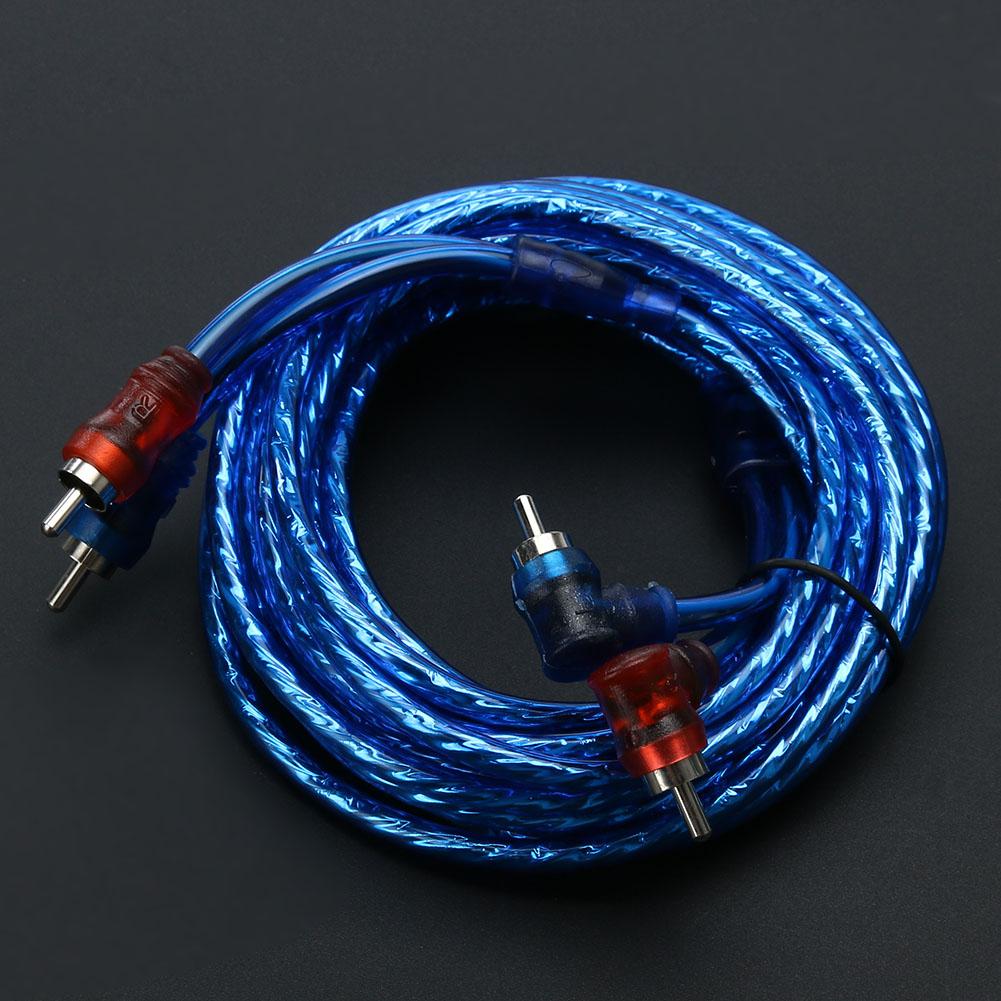 1/2/5m 2 rca  to 2 rca liitin kupari audiokaapeli rca liitin äänijohto linjavahvistin punottu kaapeli auton äänentoistojärjestelmään elokuvateatteri stereo