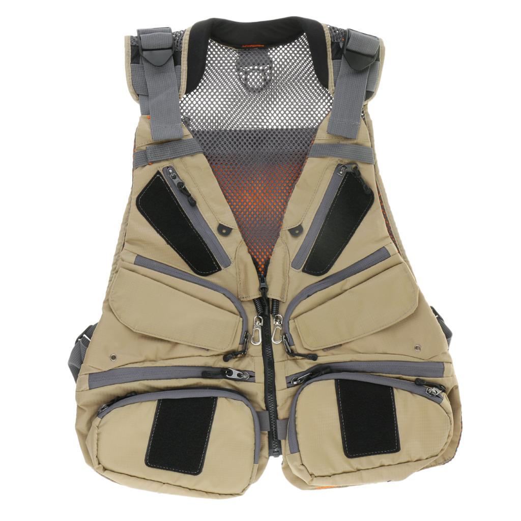 Fly Fishing Vest Jackets Fishing Backpack Mesh Back Waistcoats Hiking Vest