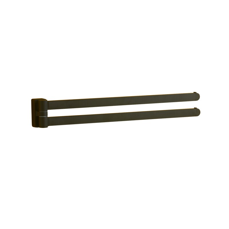 Swivel Handdoek Bar Beweegbare Dubbele Handdoek Rails Chrome Gepolijst Matt Rubber Zwart Badkamer Accessoires: elegant black