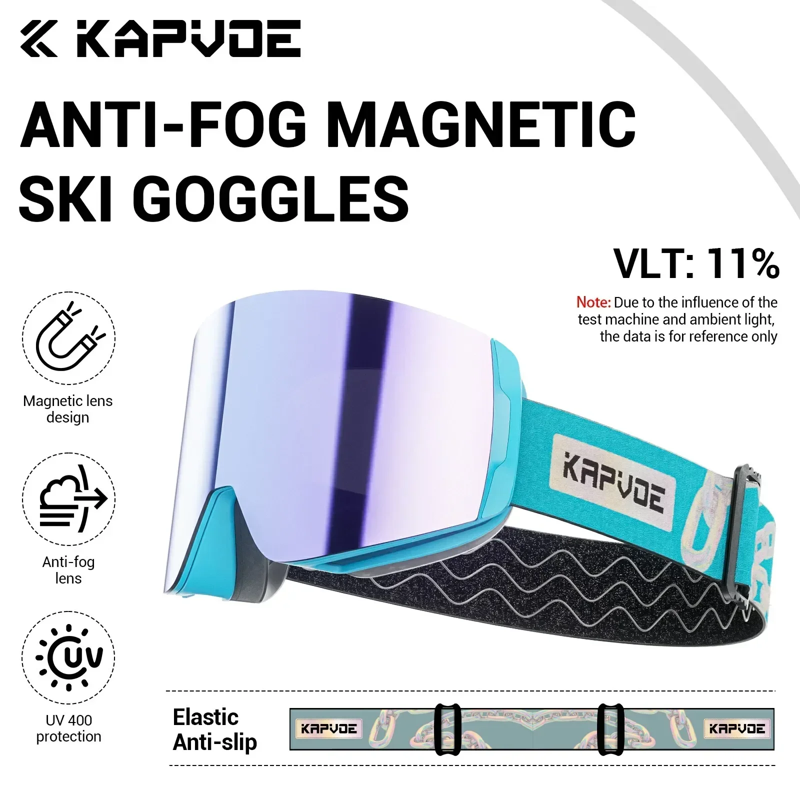 KAPVOE Occhiali da sci fotocromatici Doppi strati Lenti anti-appannamento UV400 Occhiali da sci sport invernali Sci Snowboard Uomo Donna Neve Nuovo: Cielo Blu