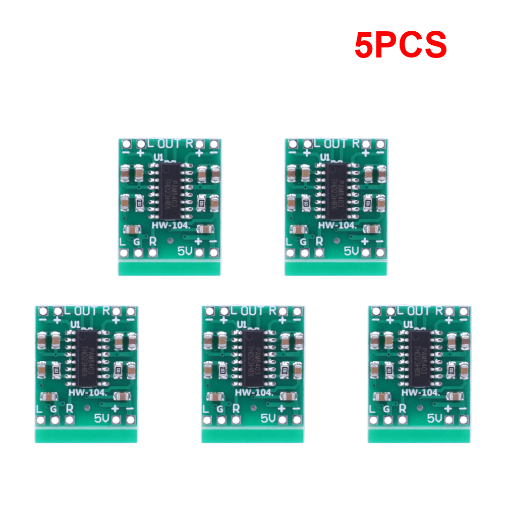 50-1PCS PAM8403 Audio Speaker Sound Amplifier Board Module DC2.5-5.5V 2*3W Mini Power Amplifier Board for Class D Stereo Audio: grey