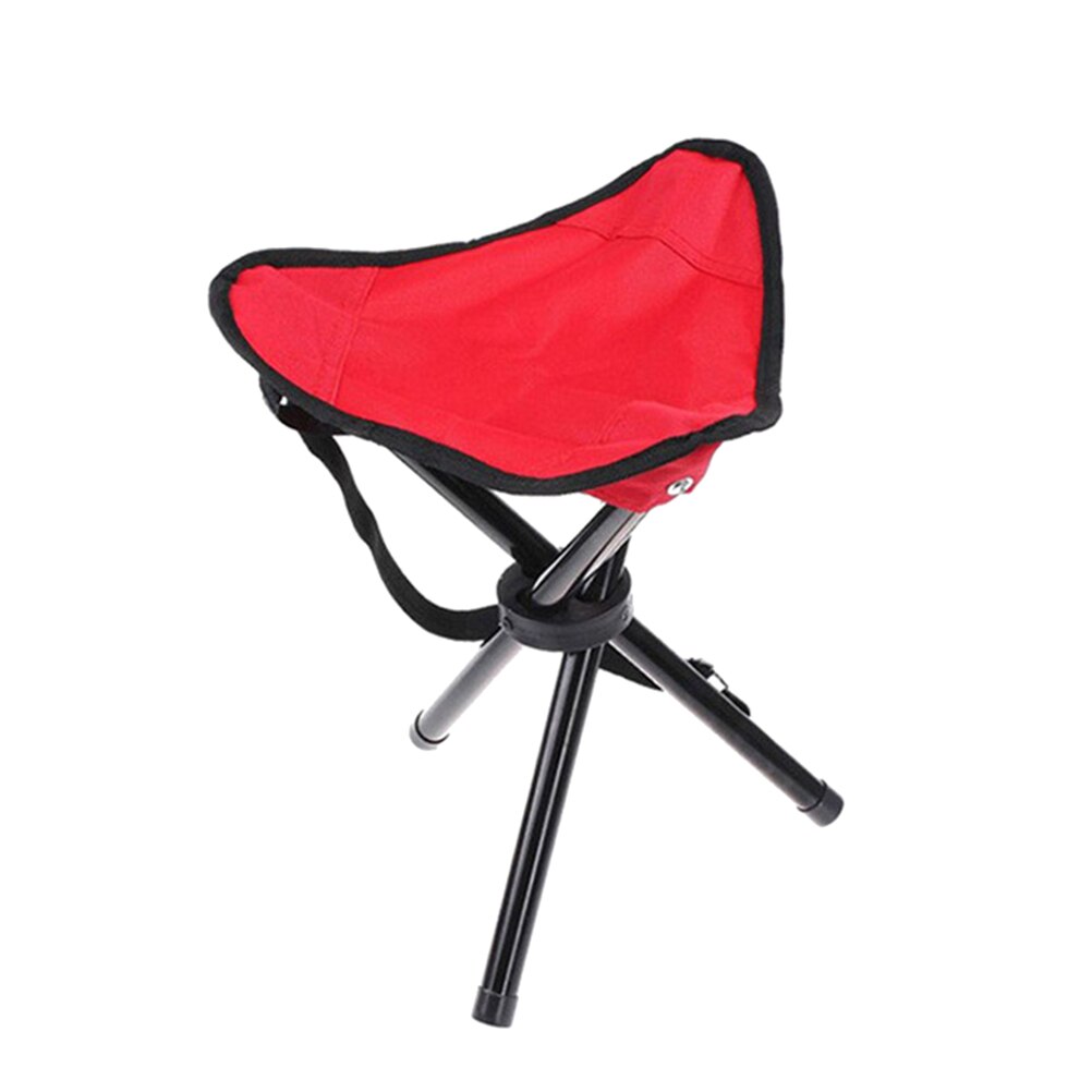 Triangle tabouret pliant pratique Portable pêche léger chaise de plage pour pique-nique Barbecue Camping bleu: Rouge