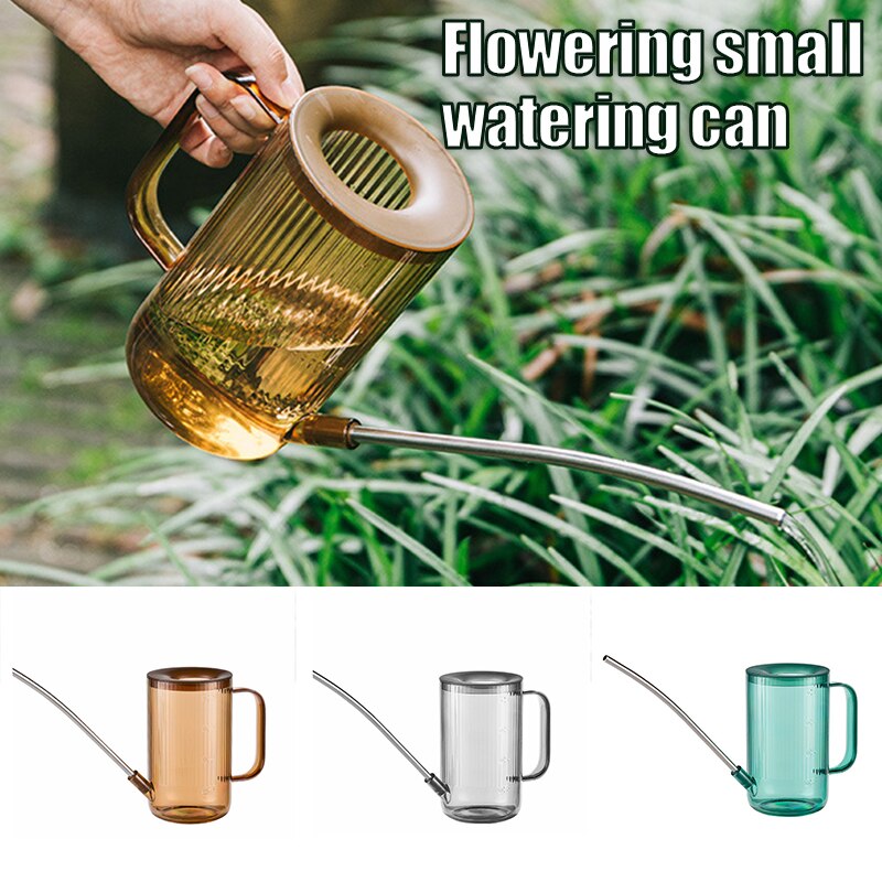 1L Plastic Watering Can Pot Plastic Long Mouth Garden Plants Watering Tool EL