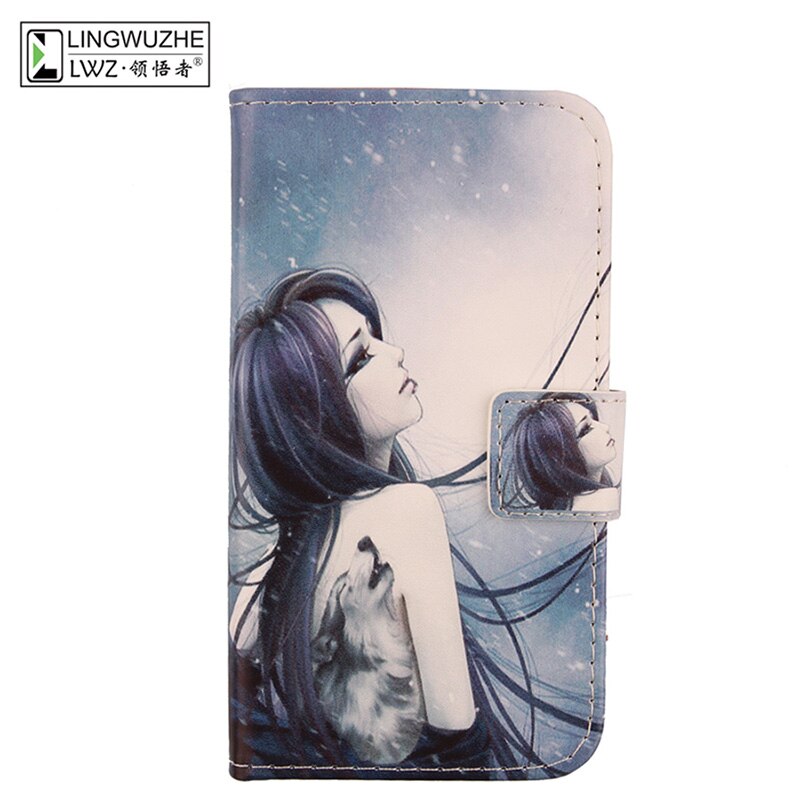 For Wiko Lenny 4 Plus Case 5.5'' Flip Wallet Cell Phone Leather Cover For Wiko Lenny 4 Plus Holster Pouch Phone Case Accessories: Wolf girl