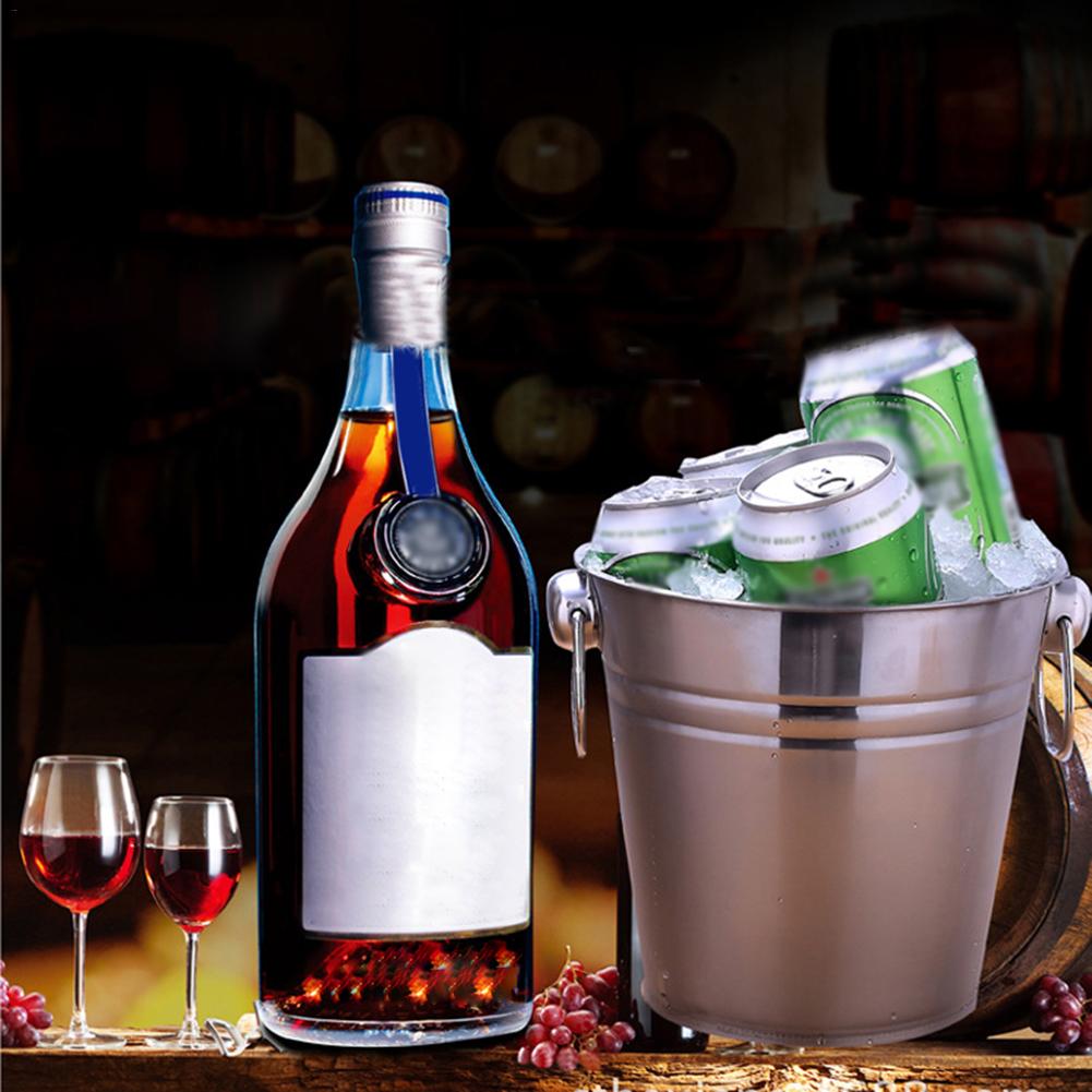 Cubo aislado para hielo de acero inoxidable Premium para champán, vino y cerveza. Bañeras y cubos de Metal para bebidas, para fiestas, bebidas