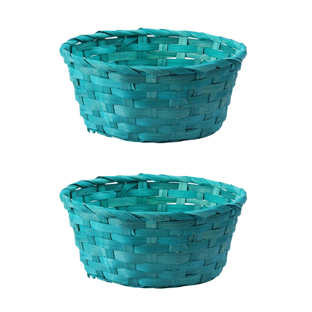 2pcs Hand Woven Basket Desktop Storage Basket Easter Egg Storage Baskets: Green