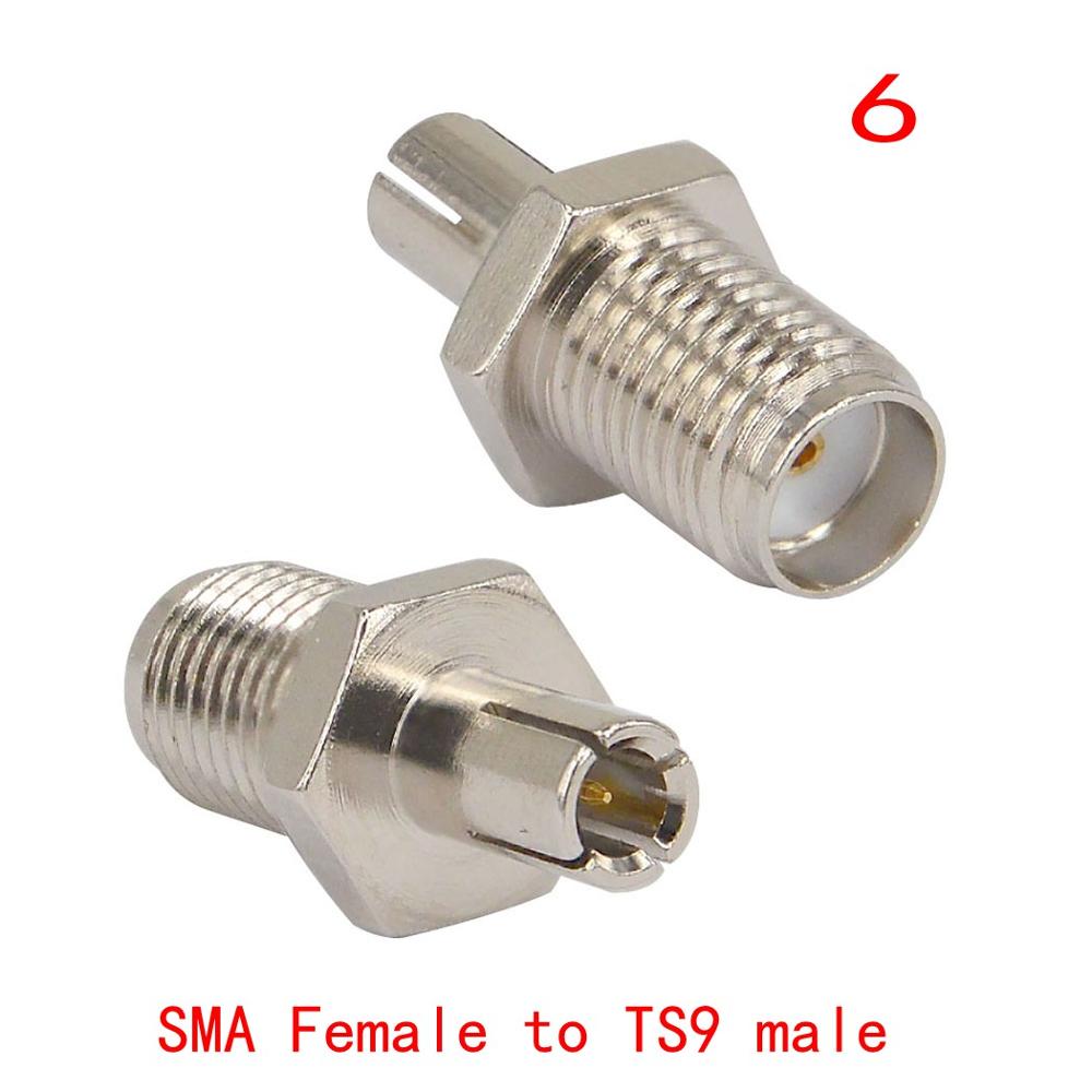 1 set 12dbi Dual band WIFI Antenna 2.4G 5G 5.8Gh SMA Male Booster+SMA female to ts9 CRC9 N F BNC TNC TV male female Adapter: 6