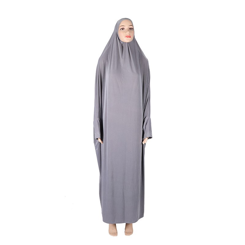 Khimar – jupe longue en strass, vêtements hijab de grande taille avec manches, gratuite