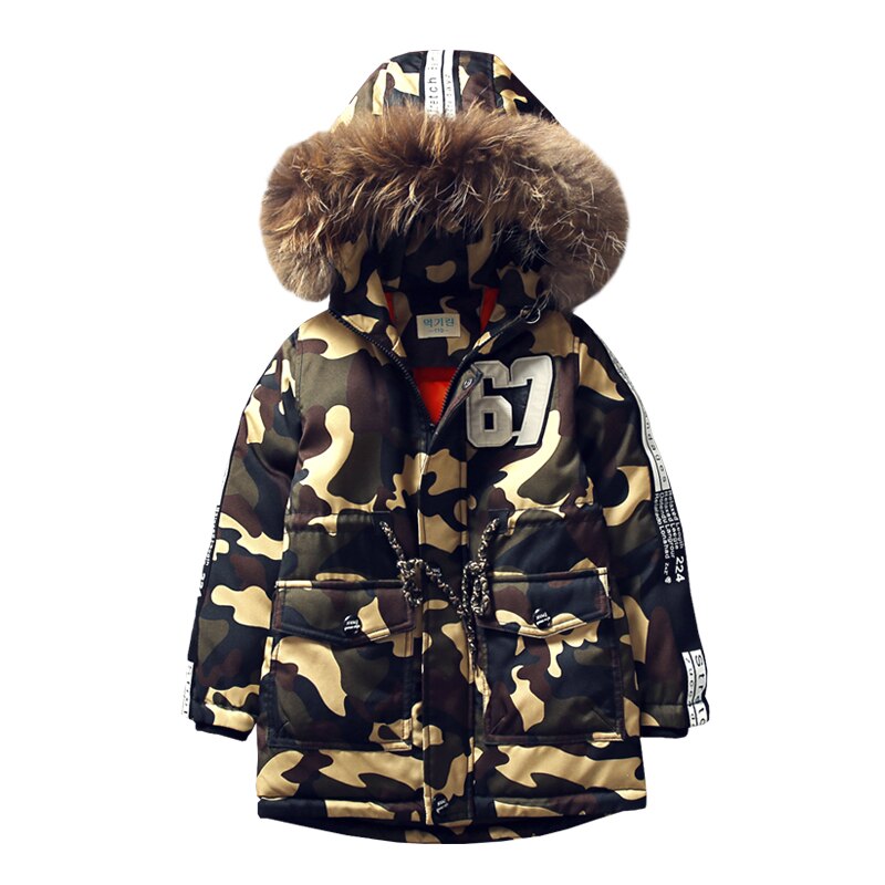 Nouvelle Veste d'hiver pour garçon, manteau à capuche, Camouflage, Veste d'hiver pour Enfant, Garcon, 8WC004