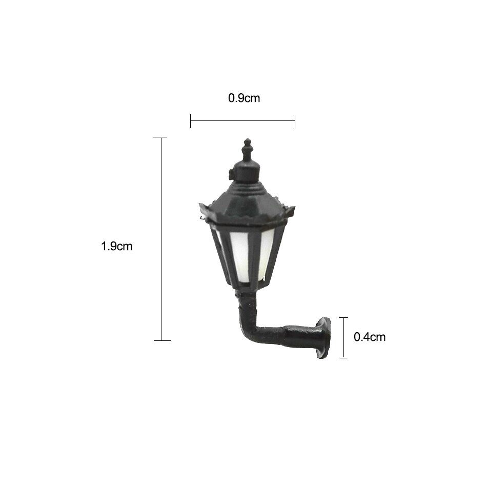 Miniature Model Luminous Wall Lamp Bracket Light 3V Led HO N Scale Model Train Building Architecture Making: 1.9cm