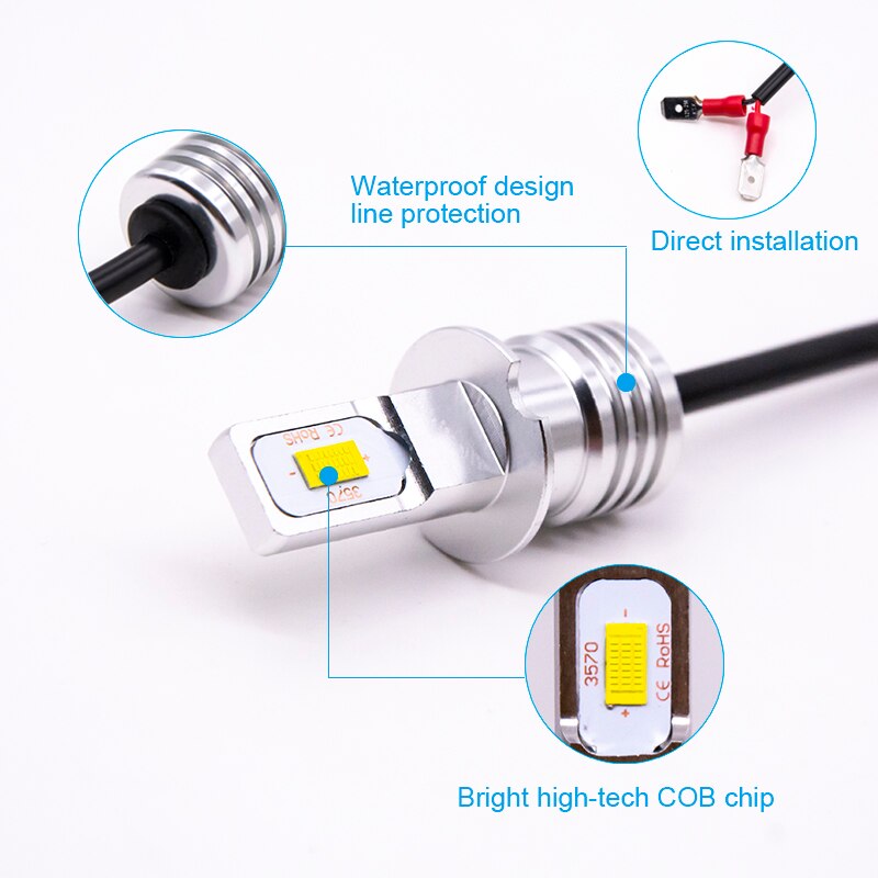 2 kpl  h3 led polttimo tähkä siru valkoinen 1500lm auton led valot sumu otsalamppu auto lamppu 9 ~ 32v 6000k
