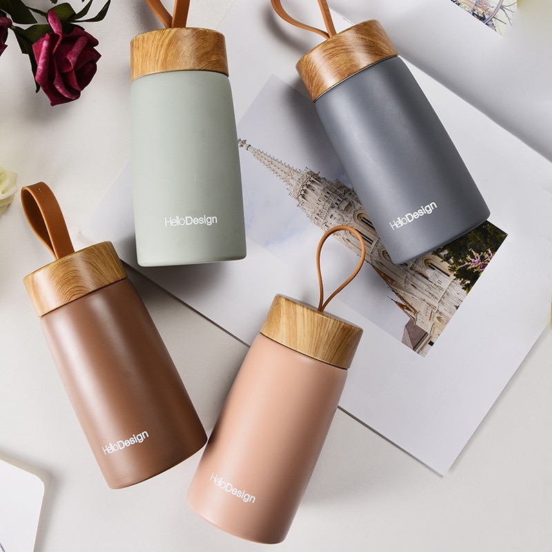 Liten 304 rustfritt stål termos krus kopp isolert vakuum kolbe reise kaffe krus kopp tumbler vann termosmug bærbar flaske