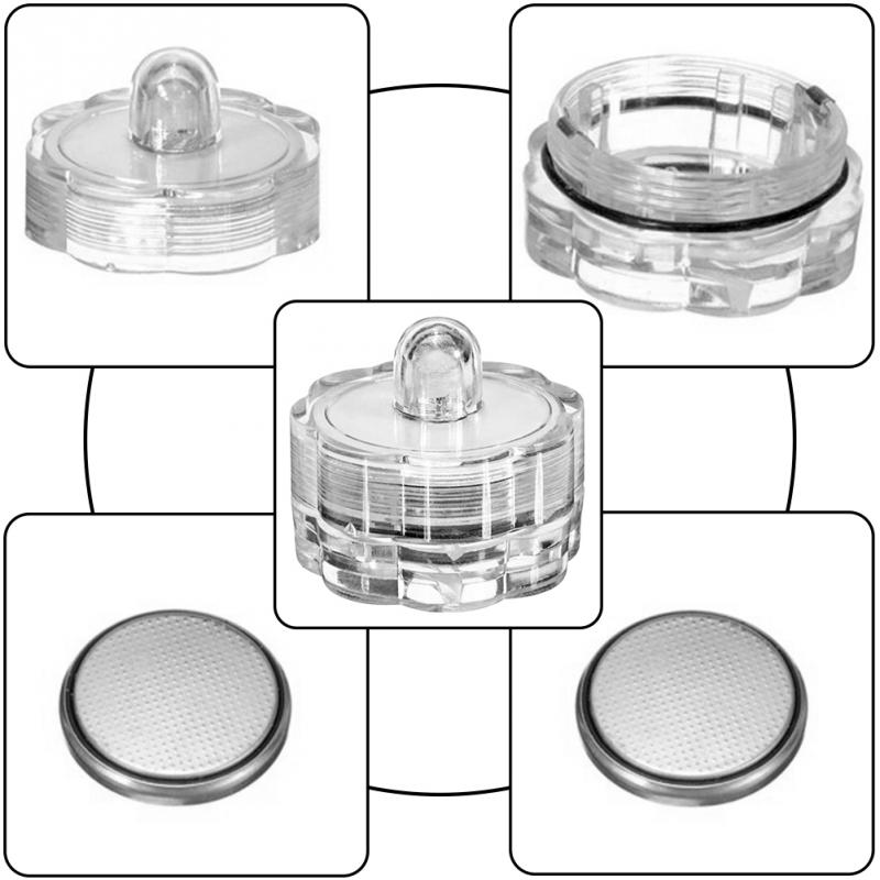 Wedding Party Deocration Vase Lamp Super Bright Submersible Waterproof Mini LED Tea Light Candle Lights