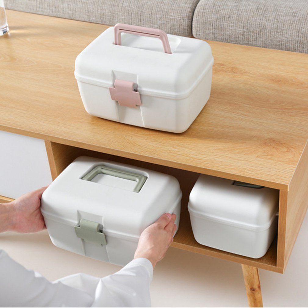 Multifunctional Home Double-Layer Medicine Cabinet Portable Medicine Storage Box Health Plastic Medicine Box