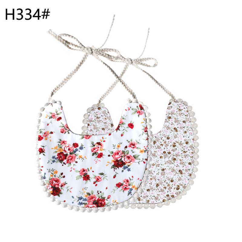 900C Baby Bib Zuigeling Burp Doeken Peuter Katoen Bib Kid Bloemen Handdoek Diner Voeden Dubbeldeks Leuke Meisje Slabbetjes: 334