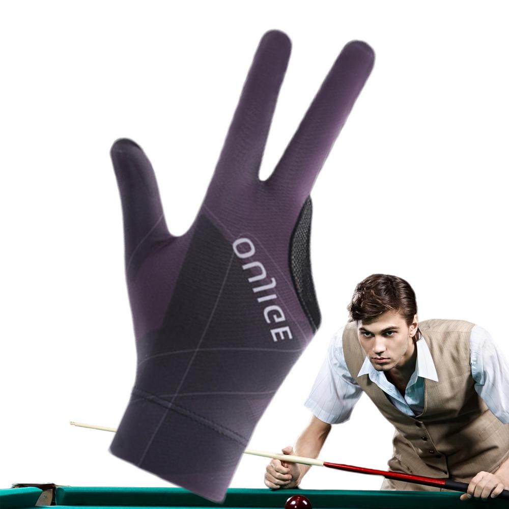Schwimmbad trainieren Finger handschuhe Sanft Schwimmbad & Billard handschuhe unisex Billard Zubehör Warteschlange Aktion Handschuhe für Amateur oder: l / Lila