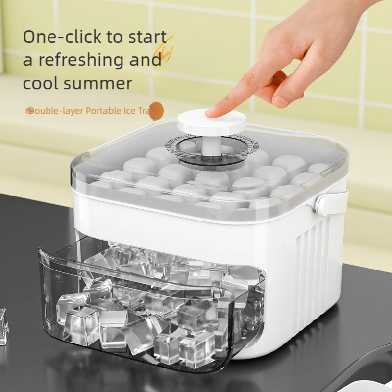 50- rists ismaskin, ny stor kapasitet - husholdningsmatkvalitets plast, dobbeltlags isoppbevaringsfat, isballformverktøysett