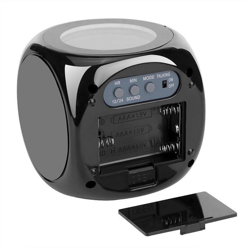 Snooze Multi-function Alarm Clock LED Wall Ceiling Projection LCD Digital Voices Talking Temperature Meter Smart Clock D6