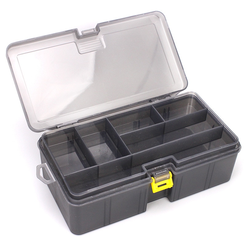 Dual Layer Multifunctional Fishing Lure Hooks Tools Box Durable Plastic Fishing Tackle Box for Fishing Lovers