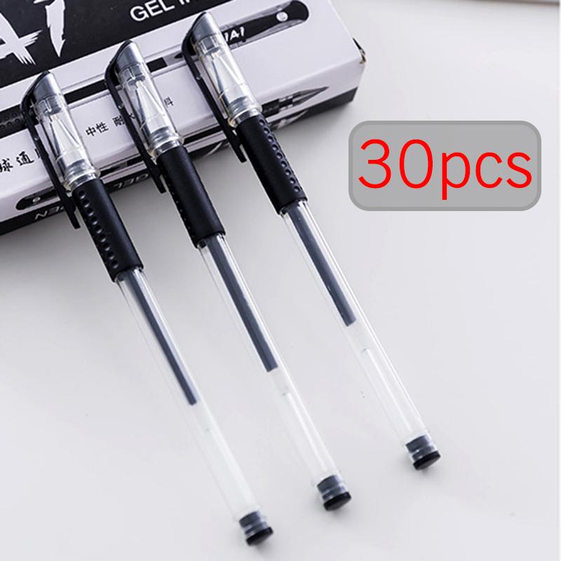 Jonvon Satone 30 pcs Verkoop 0.5mm Neutrale Pen Handtekening Gel Pen Europese Standaard Kantoor Pennen Kawaii Briefpapier School gereedschap: 30pcs black