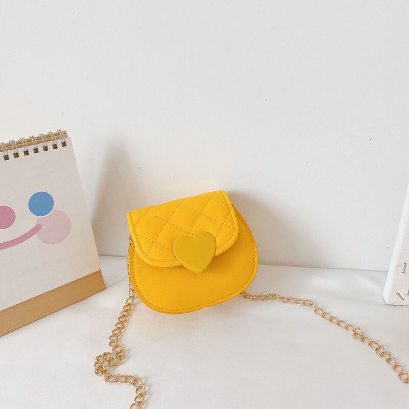 Just taolovely-stijl portemonnee voor babymeisjes, kleine leren hartvormige tassen voor peuters, schoudertas, mini-portemonnee  jt125: Gele stijl b