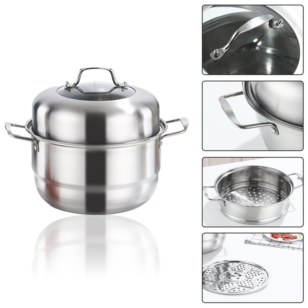 Stainless Steel Steamer Pot Set Heavy Duty Cooking Pot Kitchen Cookware