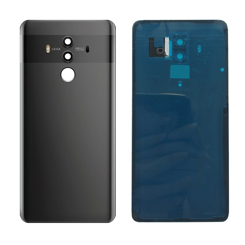 6.0 inch Back Housing Replacement for HUAWEI Mate 10 Pro Back Cover Battery Glass with Camera Lens adhesive Sticker: Black