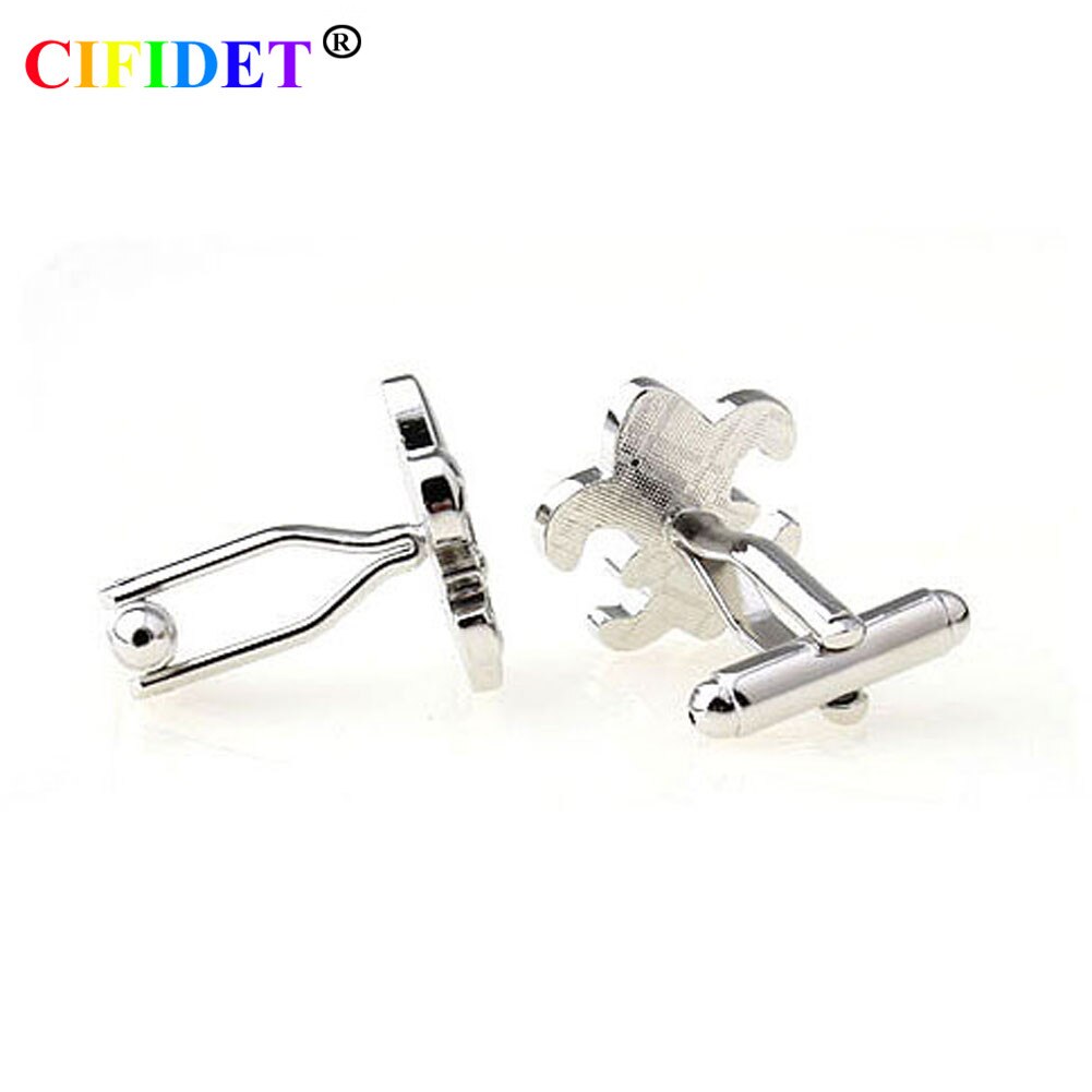 CIFIDET Brand Cufflink Silver Flowers Shirt Cuff Link With Velvet Bag and Box Jewelry Accessories for Men