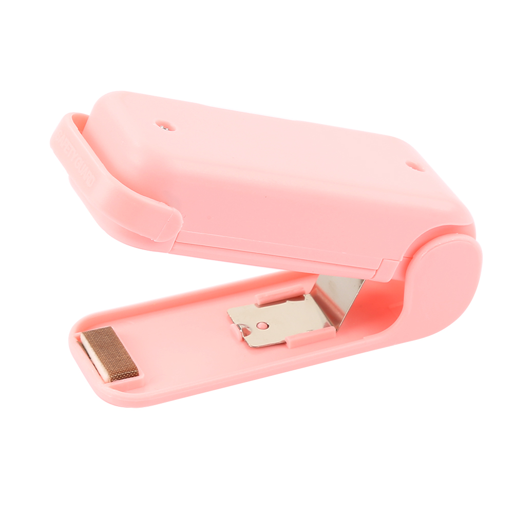 Portable Bag Clips Handheld Mini Electric Heat Sealing Machine Impulse Sealer Seal Packing Plastic Bag Clip Seal Kitchen Tool: PINK