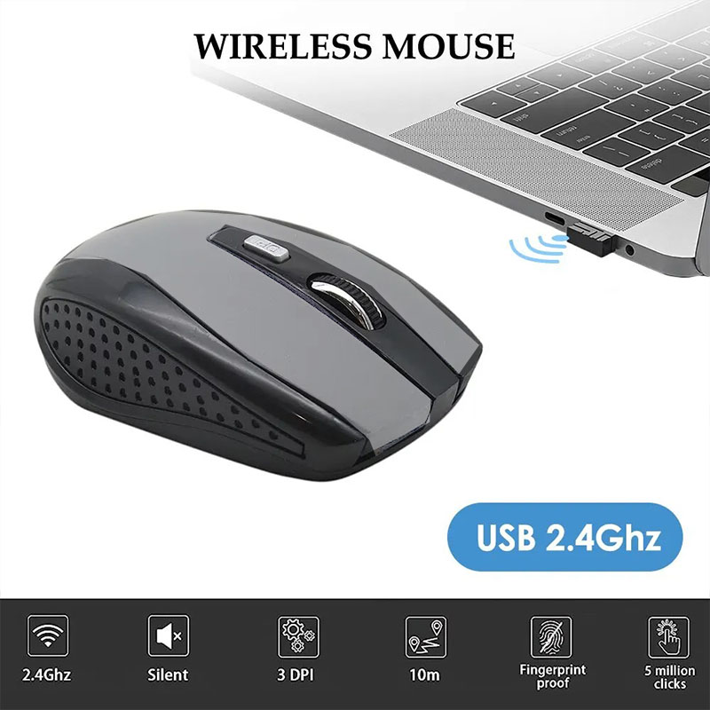 Mysz bezprzewodowa 2.4G przenośna optyczna ergonomiczna mysz do laptopa iPad Tablet Notebook telefon komórkowy mysz biurowa do gier Adapter USB