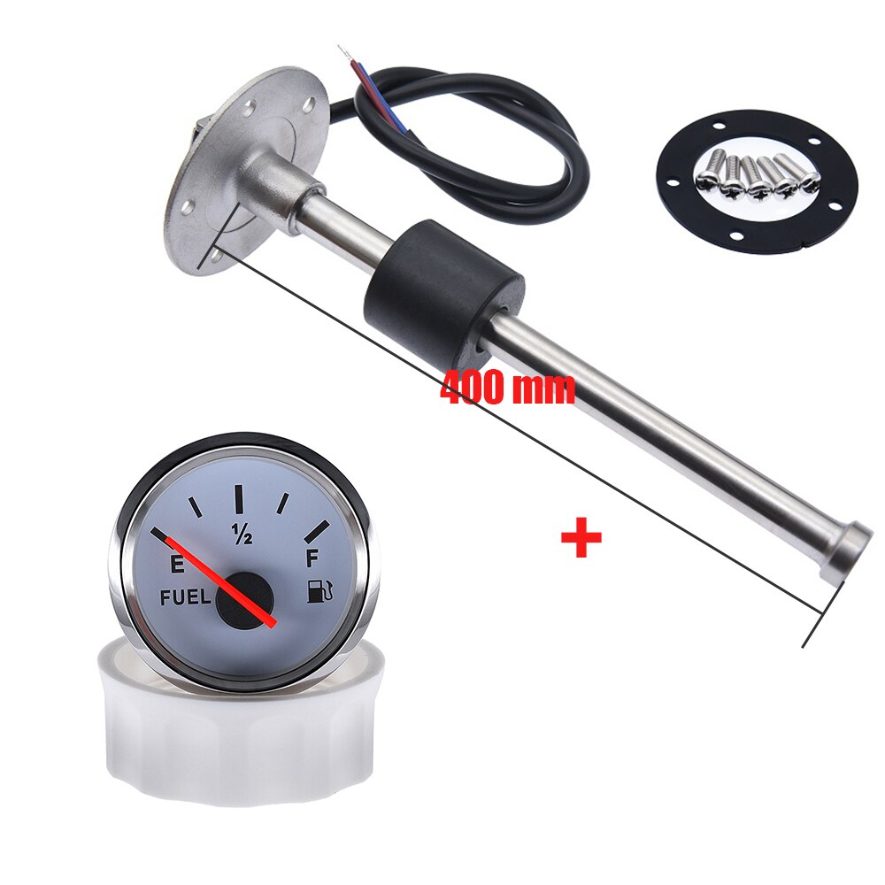 52MM Fuel Level Gauge Meter 0-190 ohm Marine Fuel Level Gauge Sensor 100MM 150MM 200MM 400MM Fit Boat Car with Red Backlight: WS 400MM