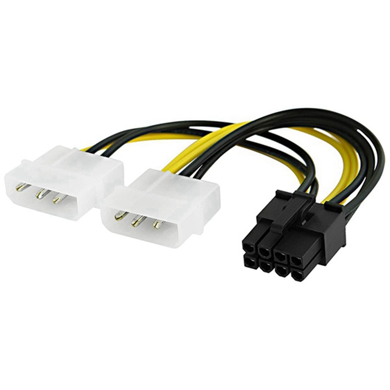40Pcs 18cm 8Pin to Dual 4Pin Video Card Power Cord 180W Y Shape 8 Pin PCI Express to Dual 4 Pin Molex Graphics Card