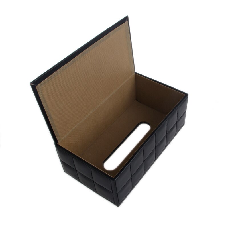 Durable Leather PU Standard Tissue Box Holder For Home Office Car Rectangular