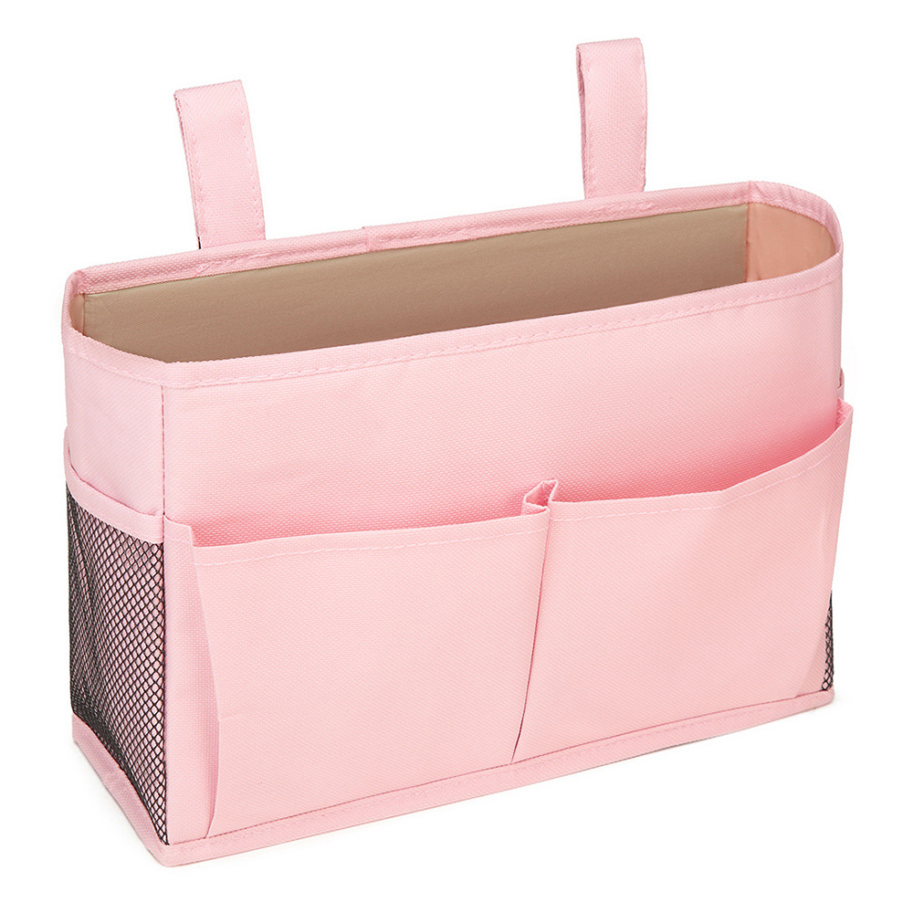 Nachtkastje Organizer voor stapelbedaccessoires Slaapzaalopslag voor nachtkastje Plank en stapelbed Plank Bed Caddy voor thuis: Roze