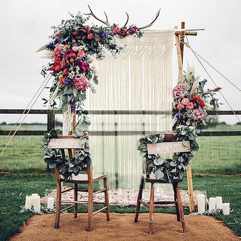 90*180cm ręcznie tkana tapeta w stylu boho na parawan okno zasłony drzwiowe makrama gobelin bawełna tkane tło ślubne