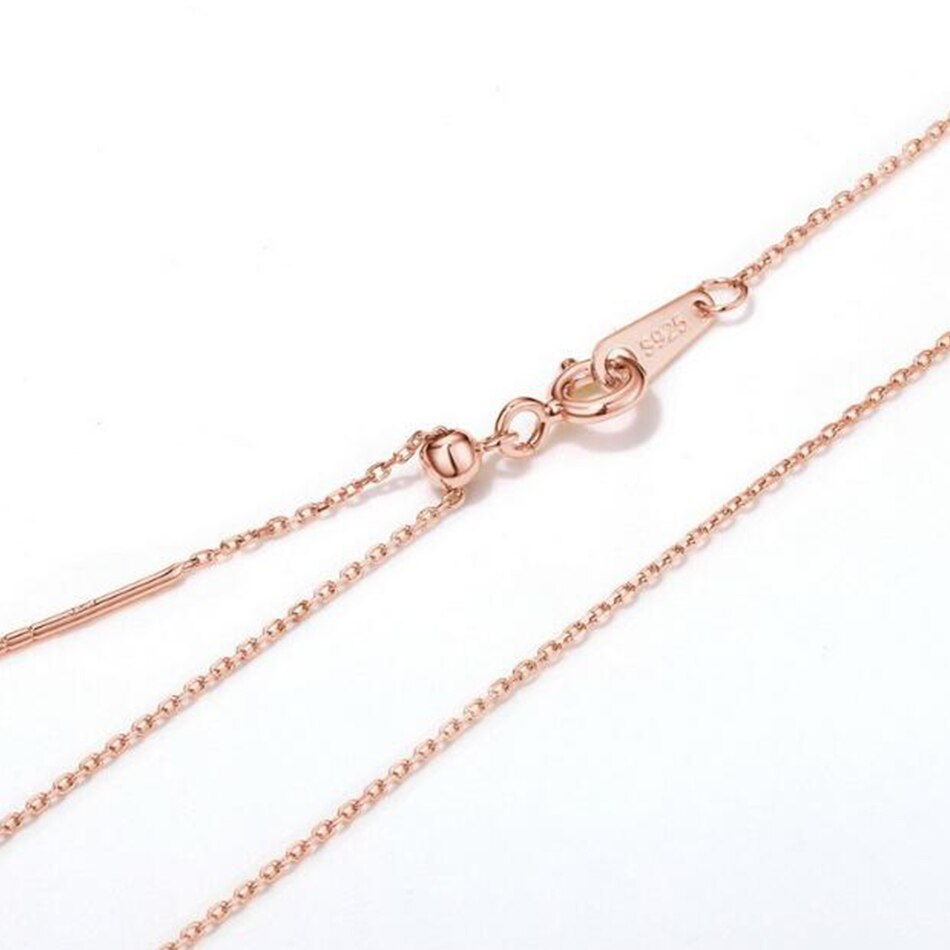 ALLNOEL 925 Sterling Silber Halskette Kette Gold Überzogene 925 Silber Schlange Kette Vergoldung Kette Für Jeden Anhänger 400MM + 50MM: Rosa