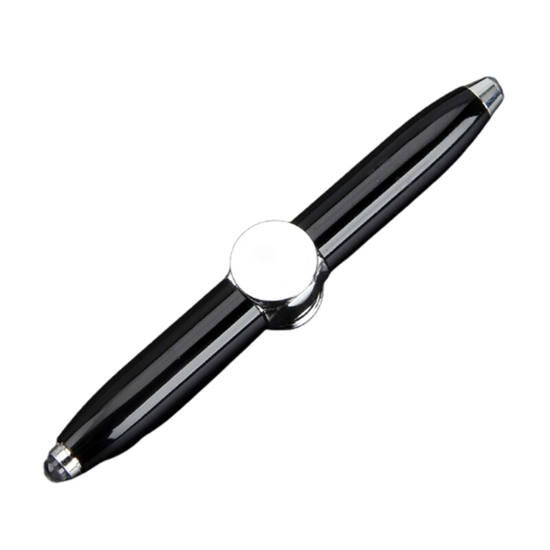 Luminous LED light Fidget Spinner Hand Top Spinners Glow in Dark Light Figet Finger Stress Relief Stationery for student: Bright black