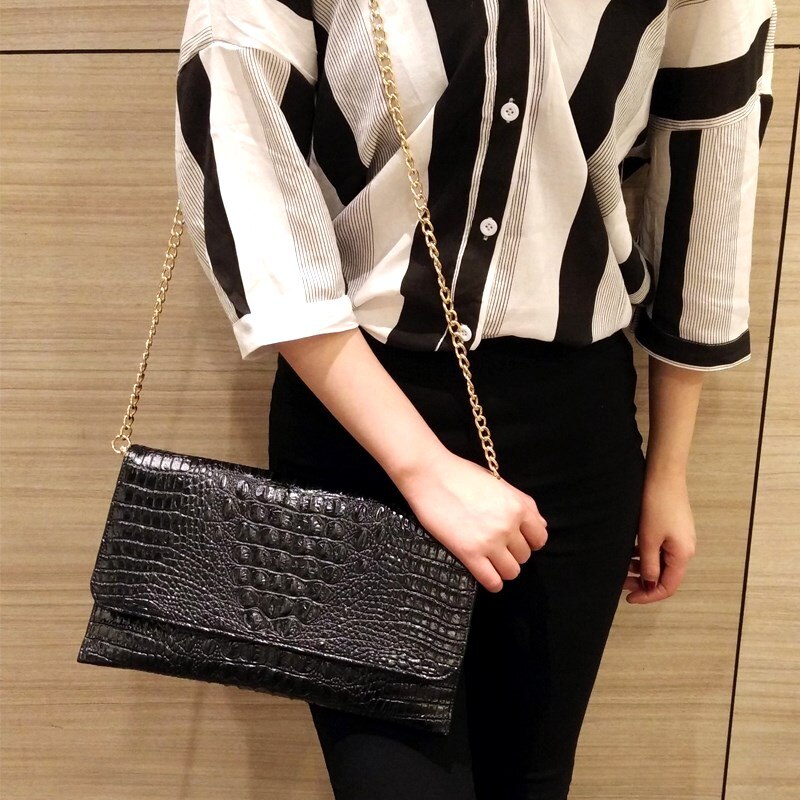 DOYUTIG-pochette de soirée pour femmes, pochette motif Crocodile, sacs à épaule en cuir Pu, bourse et sac à main A222