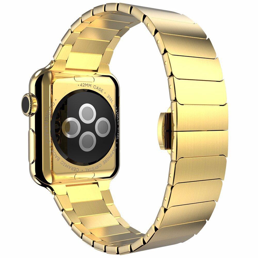Bracelet bleu en acier inoxydable pour montre Apple série 6 SE 5 4 3 40mm 44mm pour iwatch 6 5 remplacement de Bracelet de montre: Or / 38mm or 40mm