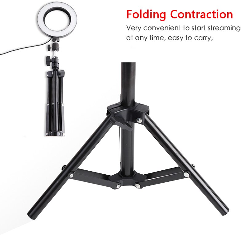 16cm Ring Light With Stand - Rovtop LED Selfie Light Ring Aro De Luz Para Celular Tripod Phone Holder Live Video Photography
