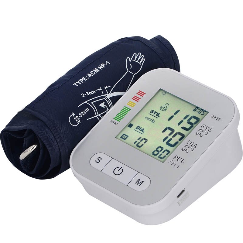 Gezondheid Amy Bloeddrukmeter Monitor Full-Automatische Puls Machine Hartslag Test Bovenarm Meten Bloeddrukmeter Tonometer
