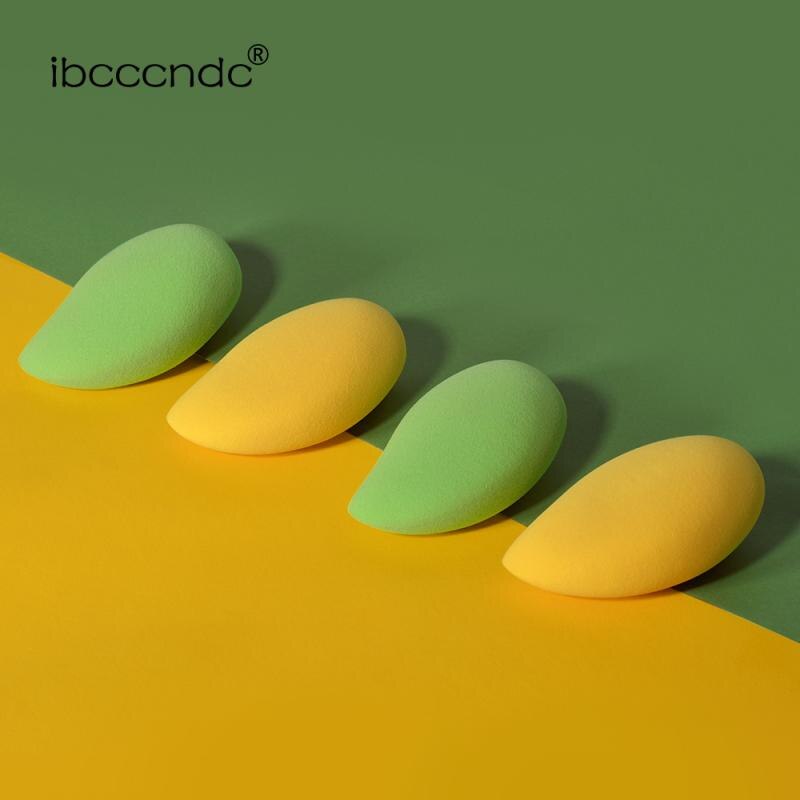 1 Pc seco mojado de doble uso Mango esponja Puff cosmético de maquillaje esponja suave de las mujeres de base de maquillaje contorno Facial esponjas Mango esponja